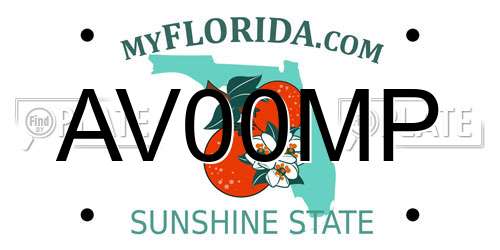AV00MP Florida License Plate