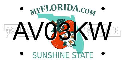 AV03KW Florida License Plate