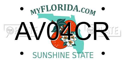 AV04CR Florida License Plate