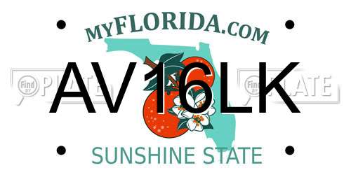 AV16LK Florida License Plate