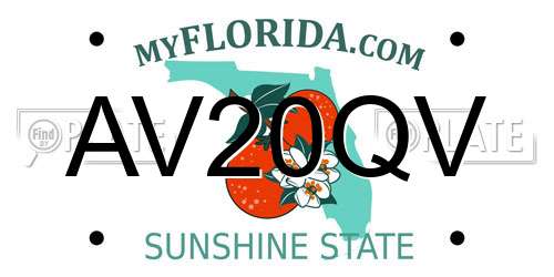 AV20QV Florida License Plate