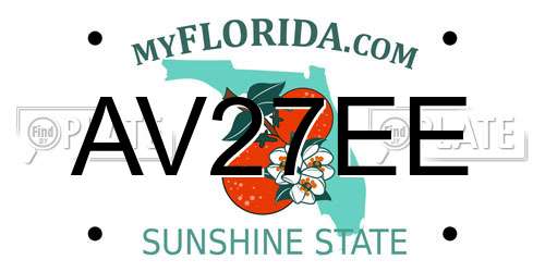 AV27EE Florida License Plate
