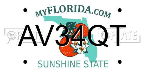 AV34QT Florida License Plate