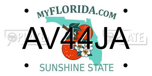 AV44JA Florida License Plate