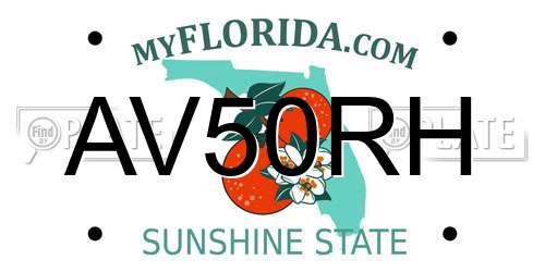 AV50RH Florida License Plate
