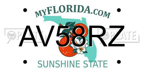 AV58RZ Florida License Plate
