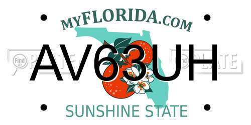AV63UH Florida License Plate