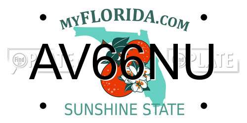 AV66NU Florida License Plate