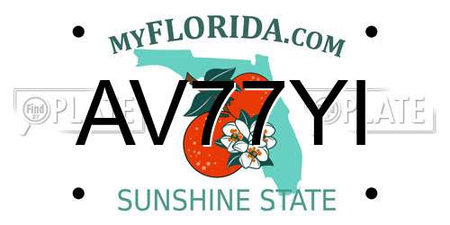AV77YI Florida License Plate
