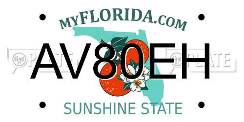 AV80EH Florida License Plate