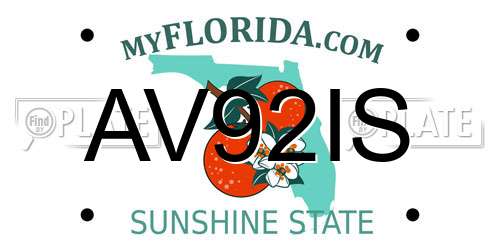 AV92IS Florida License Plate