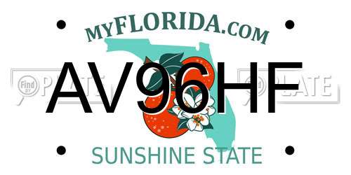 AV96HF Florida License Plate