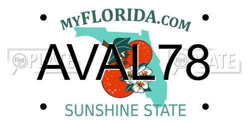 AVAL78 Florida License Plate
