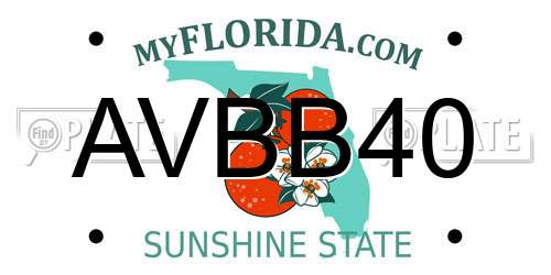 AVBB40 Florida License Plate