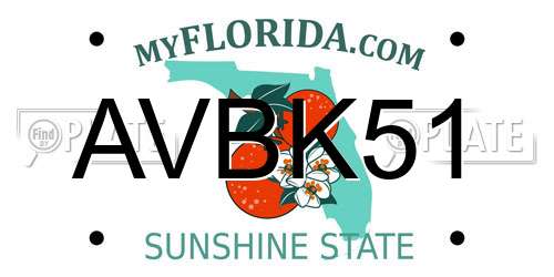 AVBK51 Florida License Plate
