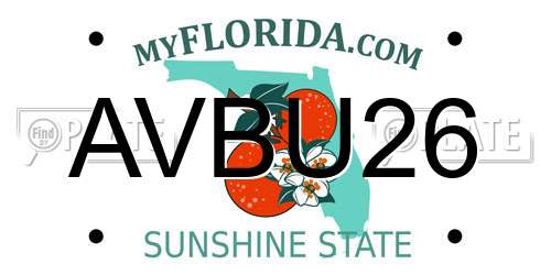 AVBU26 Florida License Plate