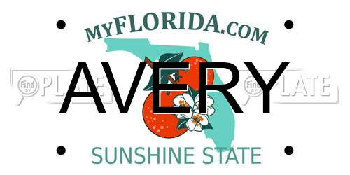 AVERY Florida License Plate