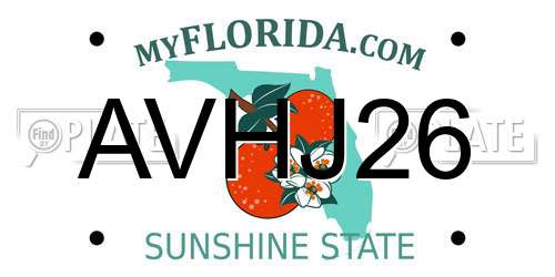 AVHJ26 Florida License Plate