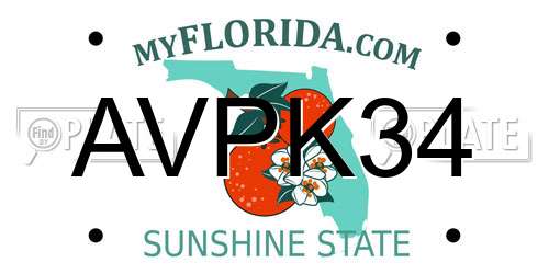 AVPK34 Florida License Plate