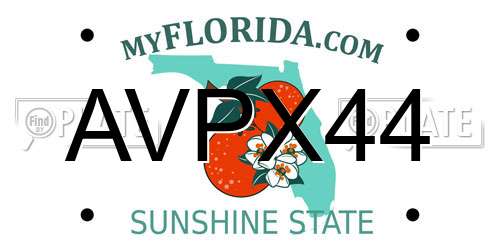 AVPX44 Florida License Plate