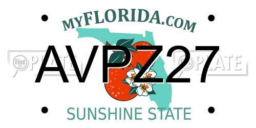 AVPZ27 Florida License Plate