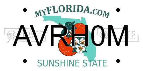 AVRH0M Florida License Plate