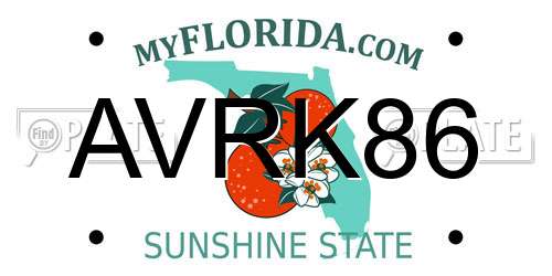 AVRK86 Florida License Plate