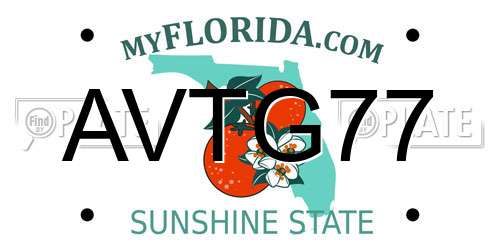 AVTG77 Florida License Plate