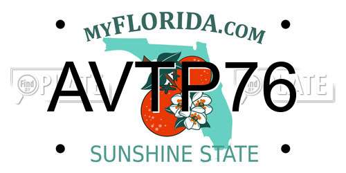 AVTP76 Florida License Plate