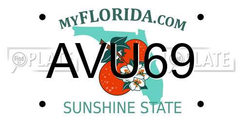 AVU69 Florida License Plate