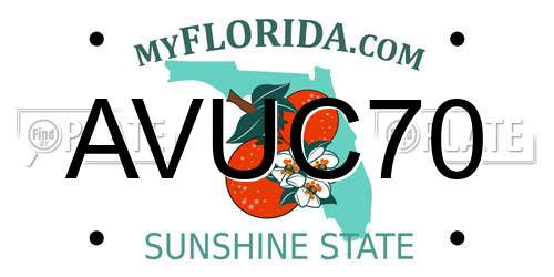 AVUC70 Florida License Plate