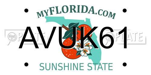 AVUK61 Florida License Plate