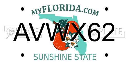 AVWX62 Florida License Plate