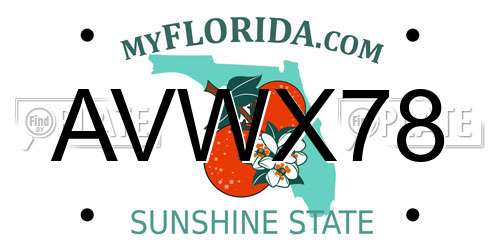 AVWX78 Florida License Plate
