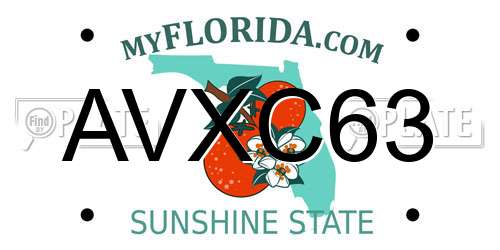AVXC63 Florida License Plate