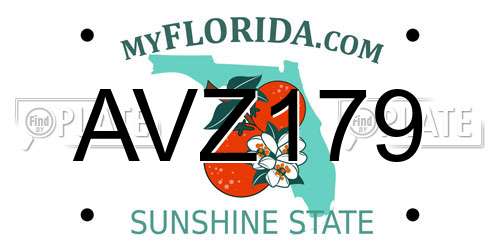 AVZ179 Florida License Plate