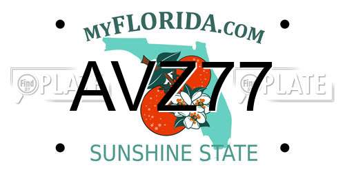 AVZ77 Florida License Plate