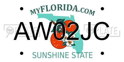 AW02JC Florida License Plate
