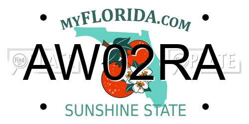 AW02RA Florida License Plate