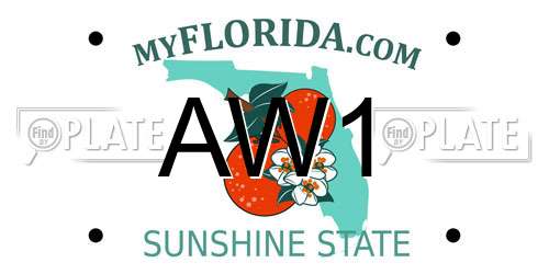 AW1 Florida License Plate