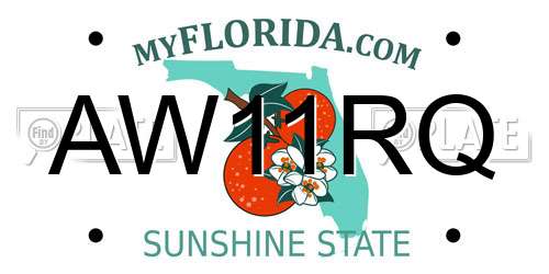 AW11RQ Florida License Plate