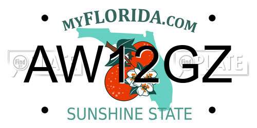 AW12GZ Florida License Plate