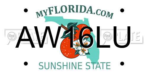 AW16LU Florida License Plate