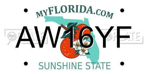 AW16YF Florida License Plate