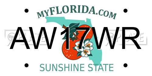 AW17WR Florida License Plate