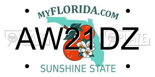 AW21DZ Florida License Plate