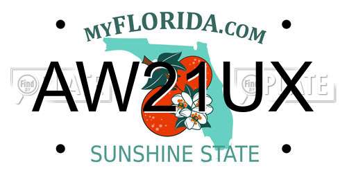 AW21UX Florida License Plate