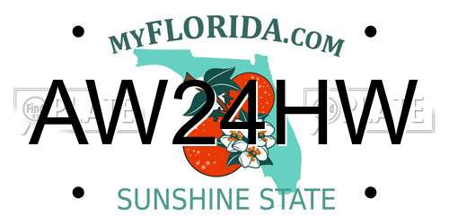 AW24HW Florida License Plate