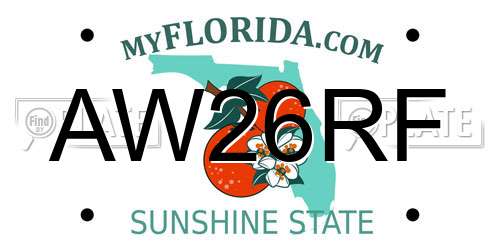 AW26RF Florida License Plate