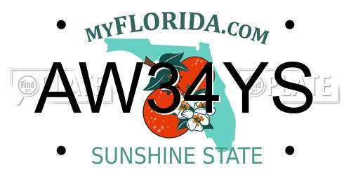 AW34YS Florida License Plate